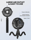 AMACOOL Baby Stroller Fan - 5000mAh Rechargeable, 3-Speed, Strong Yet Quiet, 360°Rotate Portable Clip on Fan for Travel, Car Seat, Crib, Bike, Treadmill, Beach Vacation Essentials by TinyTreasures Baby Boutique