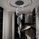 H150'' Modern Chandelier Modern Led Chandeliers Foyer Chandelier Stairs Large Chandelier Adjustable Black Chandeliers Pendant Lighting Fixture Hanging Ceiling Light by CozyNest Decor