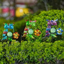 Set of 3 Owl Decorative Garden Stakes,Glow in The Dark Metal Yard Art,Waterproof Stakes Decorative for Outside,Metal Garden Decor for Mom,Women,Yard Lover by CozyNest Decor