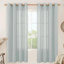 LAMIT Linen Blended Curtains 72 inch for Bedroom, Linen Textured Light Filtering Drapes Bronze Grommet Boho Neutral Panels for Farmhouse/Living Room, 2 Panels, 52 x 72 Inch, Greyish Blue by CozyNest Decor