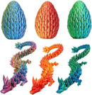 3PCS 3D Printed 12” Articulated Crystal Dragon Inside 5.1” Egg – Fantasy Collectible, Fidget Toy & Stocking Easter Basket Stuffers for Home & Office Decor (3PCS-Egg) by CozyNest Decor