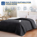 Sealy Electric Blanket Twin Size 62"*84",Super Cozy Flannel to Sherpa Reversible Heated Twin Blanket with 10 Heating Levels & 1-12 Hours Auto Off Overheating Protection Machine Washable, Charcoal by CozyNest Decor