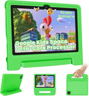 Kids Tablet 10.1 inch Android 14 Octa-Core 64GB 6000mAh Kids Space Parental Control 1280 * 800 HD Touchscreen Shockproof Case Dual Camera Gift for Toddler Children (Green) by TinyTreasures Baby Boutique