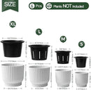 T4U 7 Inch Self Watering Pots for Indoor Plants, 4 Pack White Plastic Flower Pots for All House Plants, Flowers, African Violets by GreenHaven Gardens