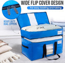 TAILI 2 Tier Extra Large Moving Bags, 2 Pack Blue Heavy Duty Totes For Storage with Visible Window, Wrap Around Handles, Storage Bags for Space Saving, Alternative to Moving Boxes by TinyTreasures Baby Boutique