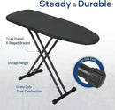 Ironing Board 43x13 with Iron Rest, RAINHOL Compact Iron Board Full Size with Thick Cover and Pad, Easy Storage Hanger with Heat-Resistant Silicone Pad, Space Saving and Height Adjustable, Black by CozyNest Decor