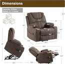 Power Lift Recliner Chair for Elderly with Massage and Heating, Ergonomic Electric Recliner Chair Single Sofa for Adults with Remote Control USB Port, Cup Holders, Side Pockets by CozyNest Decor
