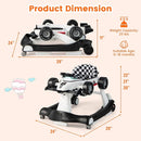 HONEY JOY 4-in-1 Baby Walker, Activity Push Walker w/3 Adjustable Heights, Smooth Wheels w/Adjustable Speed, Padded Seat, Music & Light, Foldable Car Walker for Baby Boys Girls Age 6 Months+ (White) by TinyTreasures Baby Boutique