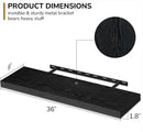 Fun Memories 36 Inch Floating Shelves - Deep Rustic Black Wooden Wall Shelves - Extra Deeper & Thicker Wall Mounted Storage Shelf for Bedroom, Kitchen, Farmhouse - 2 Pack, Rustic Black by CozyNest Decor