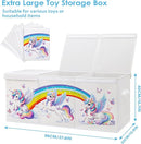 Large Toy Box Chest Organizer with Flip Lid for Kids, Collapsible Oxford Toy Storage Box with Handles for Boys Girls, Sturdy Waterproof Storage Organizer for Bedroom Playroom Nursery, 37.7×12.5×15.7'' by TinyTreasures Baby Boutique