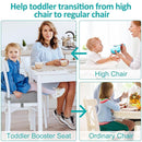 Toddler Booster Seat for Dining Table, Stronger Support Non-Slip Bottom Booster Seat for Kitchen Chair 2 Adjustable Straps Portable Travel and Home Increasing Booster Cushion Kid Baby(Grey) by TinyTreasures Baby Boutique