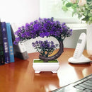 Small Artificial Plants Greenery Desktop Bonsai - Purple Plastic Fake Plants for Home Decor Indoor Bookshelf Office Desk Bathroom Room Decor, Tall 8.5" by GreenHaven Gardens