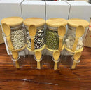 7.6 oz Airtight Mini Glass Jars with Bamboo Lids and Bamboo Spoons, Spice Jars Small Food Storage Containers for Kitchen, Bathroom, Home Decor Set of 8 by CozyNest Decor