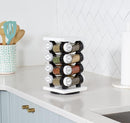 Orii Spice Rack 16 Jar Set White Filled with Spices - Rotating Standing Rack Shelf Holder & Countertop Spice Rack Tower Organizer for Kitchen Spices by CozyNest Decor