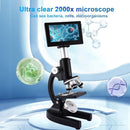 Microscope 40X-2500X Magnification with 4.3-inch Display, Wide-Angle 10X and 25X eyepieces, and Built-in 5-megapixel Camera for School Labs, Animal Husbandry (Black) by TinyTreasures Baby Boutique