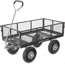 Gorilla Carts Steel Utility Cart, 4 Cu Ft Bed, 800 lb Load Capacity, Black – Heavy-Duty Outdoor Hauling Wagon with Removable Side Panels for Yard, Lawn, Garden or Landscaping by GreenHaven Gardens