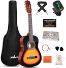 ADM Beginner Acoustic Classical Guitar Nylon Strings Wooden Guitar Bundle Kit for Kid Boy Girl Student Youth Guitarra Online Lessons with Gig Bag, Strap, Tuner, Strings, Picks (34 Inch, Sunburst) by TinyTreasures Baby Boutique