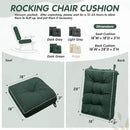 YZ HOME Rocking Chair Cushion, Set of Thicken Seat & Back Chair Cushions with Memory Foam, Non-Slip Chair Pad with Ties for for Indoor&Outdoor Rocker, Dark Green, 28 * 18 * 5/18x18x5 by CozyNest Decor