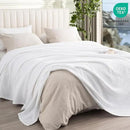 PHF Cooling Waffle Blanket Twin Size, Lightweight 60% Rayon Derived Bamboo & 40% Cotton Breathable Blanket for Hot Sleepers, Soft and Luxury for Bed Couch and Sofa, 66"x90", White by CozyNest Decor