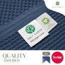Salt Earth GOTS Certified 100% Organic Cotton Throw Blanket, 108"X90" Waffle Blankets & Throws for Bed, Throw Blanket for Couch, Modern & Cozy Blanket, All Season Waffle Blanket, Soft Blanket (Navy) by TinyTreasures Baby Boutique