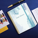 Daily Planner Undated - 8.5" x 11" To Do List Notebook Hourly Schedules, 150 Sheets/300 Pages Spiral Appointment Planner for Women and Men ,PVC Hardcover, Inner Pocket, Elastic Closure, Blue by TinyTreasures Baby Boutique