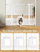 Babelio Baby Gate with Adjustable Cat Door,29-43" Auto Close Durable Pet door for Stairs,Doorways and House,Pressure Mounted,Easy Install,Effortless Walk Thru,White by TinyTreasures Baby Boutique
