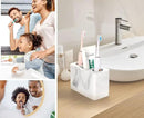 Luxspire Toothbrush Holder, 3 Slots Electric Toothbrush and Toothpaste Holder, Bathroom Countertop Storage Bathroom Accessories Toothbrush Stand for Vanity Counter Organizer Caddy - Gravel White by CozyNest Decor