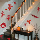 8 Sheets Halloween Window Clings, Bloody Handprint Footprint Window Stickers Scary Halloween Decorations Self Adhesive Wall Decal for Party Bathroom Car Door Zombi Restroom Sign Decals-85 Pcs by CozyNest Decor