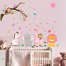Animals Wall Decals for Girls Kids: Peel and Stick Elephant Giraffe Lion Monkey Wall Stickers - Baby Nursery Boys Room Girls Bedroom - Children Supplies Ages 1-12 Years Wall Decor Art by TinyTreasures Baby Boutique