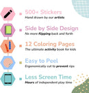 Girly Sticker Book Activity for Kids, Cute Foods Around Town by Cupkin, Toddler Airplane Travel Essentials, 500+ Stickers for Kids 12 Scenes + Coloring Book Pages, Crafts Ages 2-8 by TinyTreasures Baby Boutique