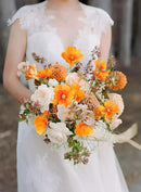 IPOPU Orange Silk Flowers Artificial Daisies 5PCS Cosmos Artificial Flowers Fake Wildflowers Daisy Flowers with Stems for Home Decor Indoor Floral Arrangements Centerpiece (Orange) by CozyNest Decor