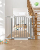 Cumbor 29.7"-40.6" Baby Gate for Stairs, Mom's Choice Awards Winner-Dog Gates for Doorways, Pressure Mounted Auto-Close Pet Gates for Dogs Indoor, Safety Child Gate with Easy Walk Thru Door, Gray by TinyTreasures Baby Boutique