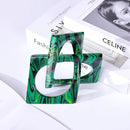 XMGZQ Emerald Green Knot Statue for Coffee Table Centerpiece Decor,Modern Abstract Art Geometric Sculpture and Figurines, Home Decor Accent,Cube Knick Knacks for Shelves,Bookshelf,Entryway,Floating by CozyNest Decor