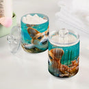 2 Pack Qtip Holder Organizer Dispenser Corgi Dog Underwater Bathroom Storage Canister Cotton Ball Holder Container for Cotton Pads/Swabs/Floss by CozyNest Decor
