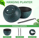 13 inch Hanging Planters for Indoor Plants, 2 Pack Planters for Outdoor Plants with Drainage Holes and Chain, Round Plastic Hanging Baskets, Hanging Flower Pots for Balcony Garden-Black Speckle by CozyNest Decor