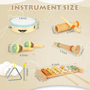 Musical Instruments Set Toys for Toddlers 1-3 - Neutral Colors Wooden Montessori Toys Percussion Music Modern Xylophone Drum Birthday Chirstmas Gifts for 1 2 3 Year Old Kids Baby Toddlers Boys Girls by TinyTreasures Baby Boutique
