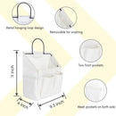 2pcs Small Wall Hanging Organizer Bag, Linen Fabric Door Hanging Storage Basket with Pockets, Waterproof Bin for Kitchen, Bedroom, Office, RV Camper (White) by CozyNest Decor