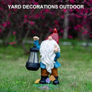 Solar Garden Statue Lights Gnome Figurine with Solar Lantern, Outdoor Garden Succulent Ornaments Waterproof Christmas Decoration for Outside Patio Yard Lawn Decor by GreenHaven Gardens