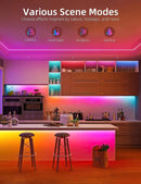 SLNR01 Dotless COB 2.2W/ft 6mmx12mm Smart Bluetooth RGB Neon LED Strip Light DC12V 36W IP65 Outdoor Rated Dimmable Low Voltage Silicone Rope Light with Mounting Clips and Screws by Kings Outdoor Lighting