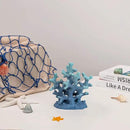 7.1" H Blue Coral Decor, Resin Coral Statue, Nautical Decorations for Home, Bedroom, Bathroom, Living Room, Beach/Coastal/Ocean Themed Cabinet Shelf Tabletop Decor by CozyNest Decor