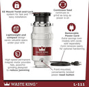Waste King Garbage Disposal for Kitchen Sink with Power Cord, Compact Food Waste Disposer, L-111 by CozyNest Decor