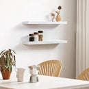 Fun Memories Handcrafted European Pine Floating Shelves - Natural Rustic Wooden Wall Shelf Set of 2-24 Inch Storage Shelf Display Shelf for Kitchen Bathroom Living Room Bedroom Farmhouse - White by CozyNest Decor