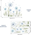 Dandelion Flower Butterfly Wall Decals Blue Dandelion Plants Floral Wall Stickers Peel and Stick Vinyl Wall Art Decor for Living Room Bedroom Office TV Sofa Backdrop Home Decor Gifts for Mom by CozyNest Decor