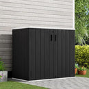 KINYING Outdoor Horizontal Storage Sheds,37 Cu.ft Outdoor Storage Cabinet Waterproof Resin Tool Storage Box for Lawn Mower,Garden Tools and Patio Furniture, Lockable (Black) by GreenHaven Gardens