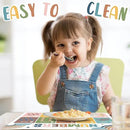 Educational Preschool Kids Placemats Set of 6 Boho Plastic Table Mats Toddler Children Montessori Place Mats for Kids Washable Holiday Desk Decoration for Indoor Outdoor Party Kitchen Dining Table by CozyNest Decor