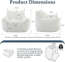 Giant Plush Bean Bag Chair for Adults with Armrests - Oversized Comfy Beige Beanbag Lounge Lazy Floor Sofa Accent Chair for Living Room, Bedroom & Dorm, Cozy Fluffy Single Cloud Mini Couch by CozyNest Decor