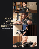 Eastar 4/4 Violin Set Full Size Fiddle Solidwood for Adults with Hard Case, Shoulder Rest, Rosin, Two Bows, Clip-on Tuner and Extra Strings, Black by TinyTreasures Baby Boutique