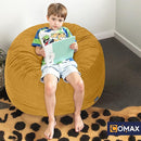 COMAX Kids Bean Bag Chair Turn into Beanbag Bed, Toddler Bean Chair Corduroy for Girl Boy Sleeping, Lazy Children Bean Bags with Filler, Convertible Child Floor Mattress, Yellow by TinyTreasures Baby Boutique