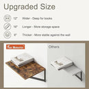 Deep Floating Shelves for Wall, 12 Inch Deep Floating Shelves Set of 2, 16"W x 12"D Wall Shelf, Wide Display Ledges Shelves for Bedroom, Bathroom, 12 Deep Bookshelf Wall Mounted - Rustic Brown by CozyNest Decor