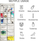 2 Pack Extra Large Hanging Crystal Clear Over Door Shoe Organizers, Closet Shoe Rack Organizer, 12+6 Pockets, 8 Hooks, Grey (59" x 21.6") by CozyNest Decor